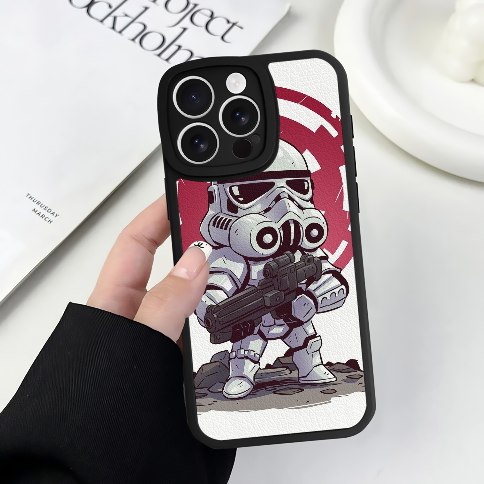 （画像用） スター・ウォーズ Star Wars 【iPhone 16シリーズ対応】シリコンスマホケース（レザー調） 材質：シリコン